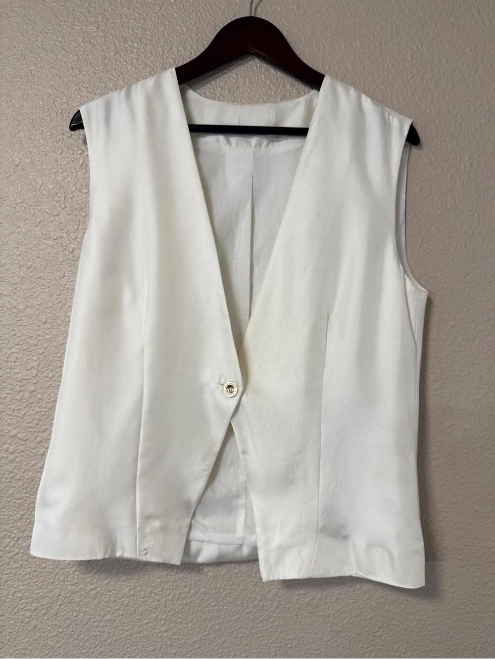 Silk Laundry Twill Slouch Vest White Silk Vest Bridal Wedding Minimalist S - Picture 1 of 7